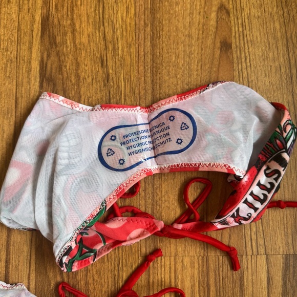 !SOLD! ED HARDY Vintage Y2K Rare Red White Skull Love Kills Slowly Bikini Set - Picture 12 of 12